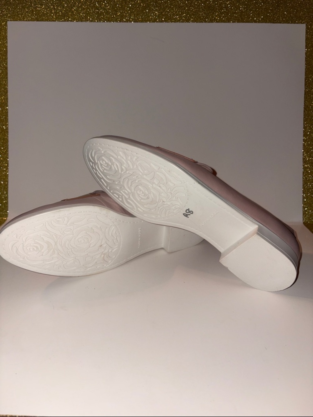 Taryn Rose Blush Pink Leather Loafers with Metallic Rose Strap - Picture 6 of 7